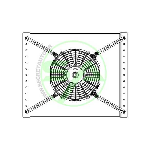 Support plastique + barrette métallique pour fixation de ventilateur Spal