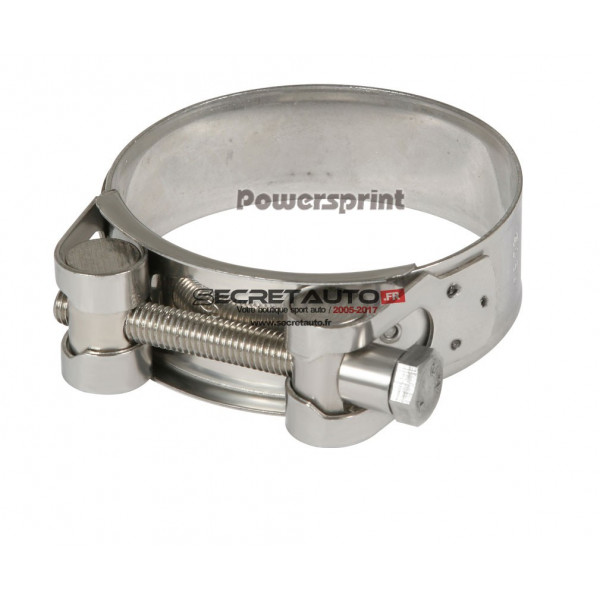 Collier échappement inox Powersprint au détail, diamètre 44 à 103 mm