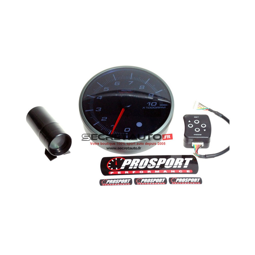 Vente de manomètre compte-tours Prosport avec shift light intégré.