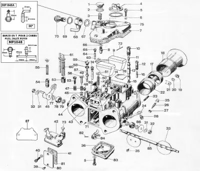 Pièces détachées carburateur Weber 40/45