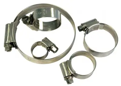 Colliers inox pour durites silicone diamètres 6.5 à 120 mm