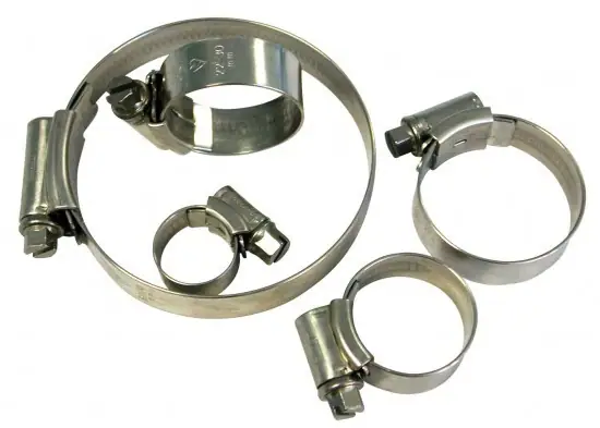 Colliers inox pour durites silicone diamètres 6.5 à 120 mm