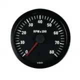 Manomètre Ø52mm compte-tours 8000 tours pour moteurs 4, 6 et 8 cylindres VDO