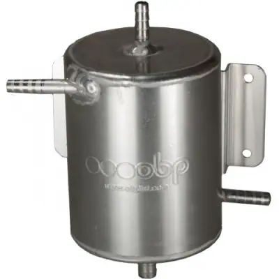 Réservoir tampon OBP en aluminium universel diamètre 100 mm, 4 sorties 10 mm.