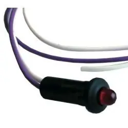 Voyant à LED rouge avec support plastique noir